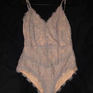 super cute lavender and light pink lace bodysuit
